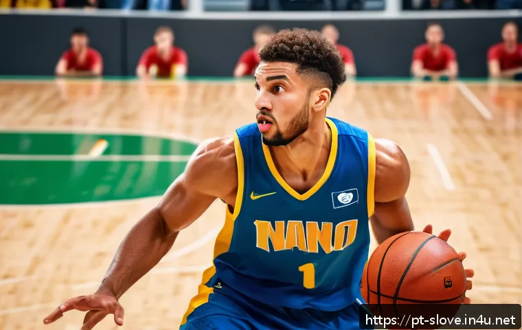 슬로베니아 출신 NBA 선수 루카 돈치치 - A dynamic basketball scene showing a young, talented European player wearing a modern basketball uni...
