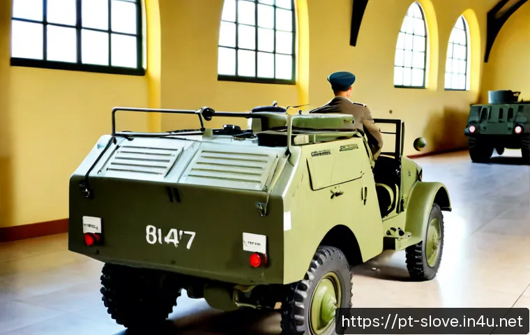 Home 17 슬로베니아 전쟁 박물관 방문기 - Photorealistic interior of a Slovenian war museum, a Portuguese-speaking adult visitor viewed from b...